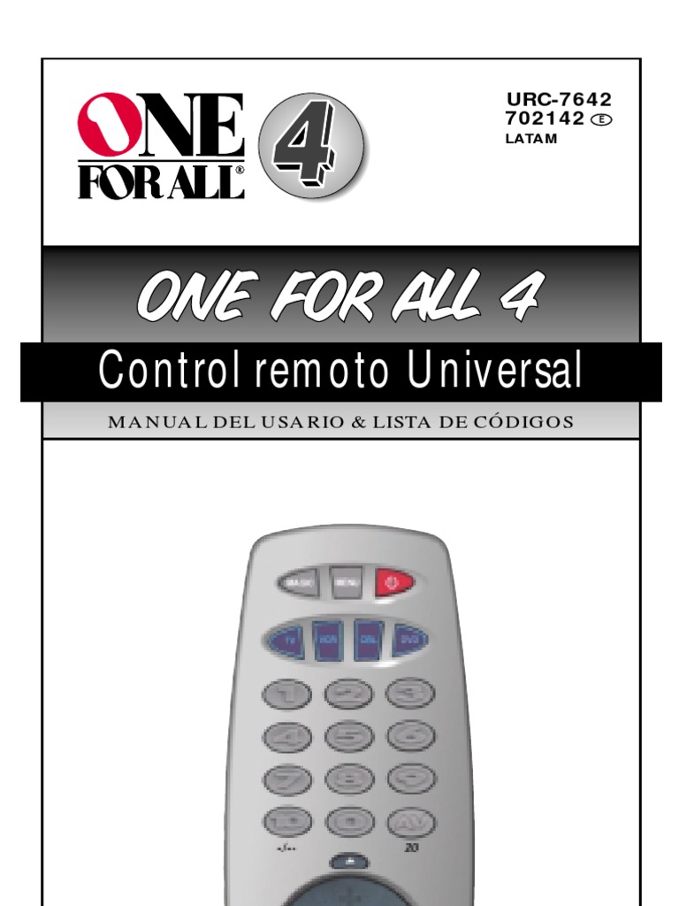 Manual y Códigos Control Universal 4 | PDF | Control remoto | Grabadora ...