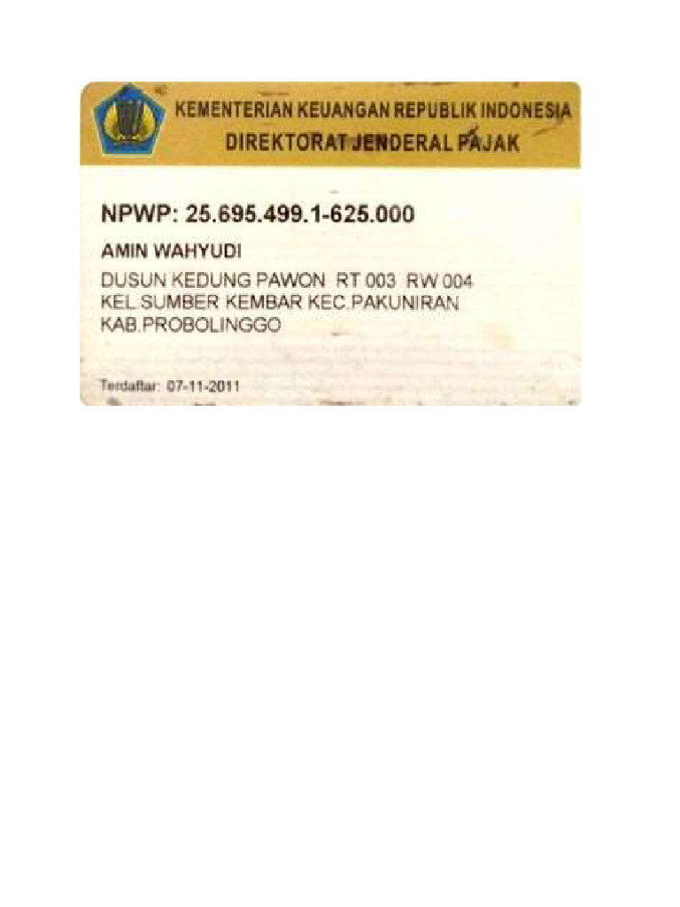 01 NPWP 1 Siap | PDF