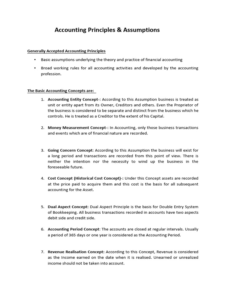 Essential Accounting Principles Explained | PDF | Debits And Credits ...