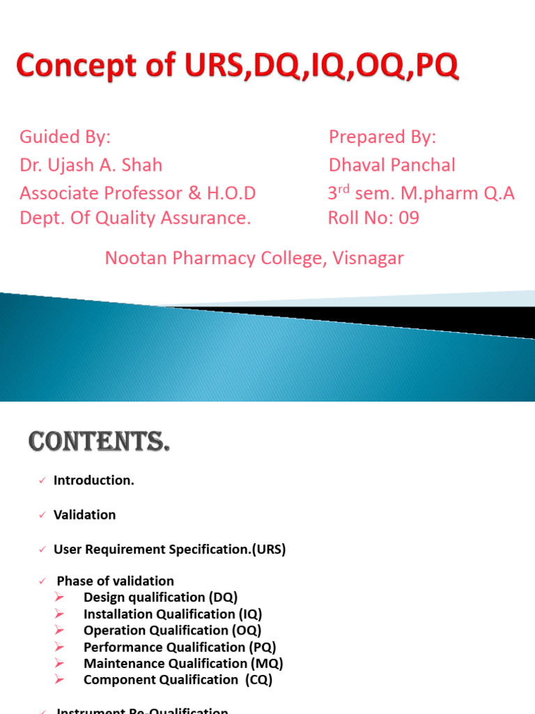 DQ, IQ, OQ, PQ Validation Overview | PDF | Verification And Validation ...