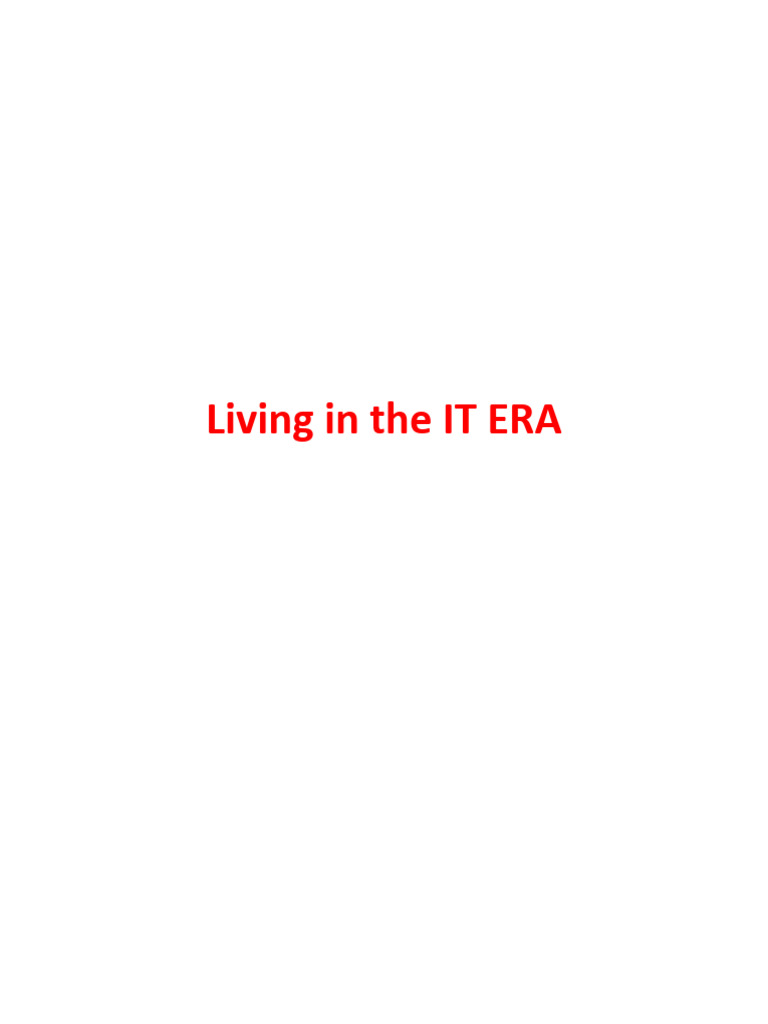 MODULE 1 - Living in The IT ERA | PDF | Information And Communications ...