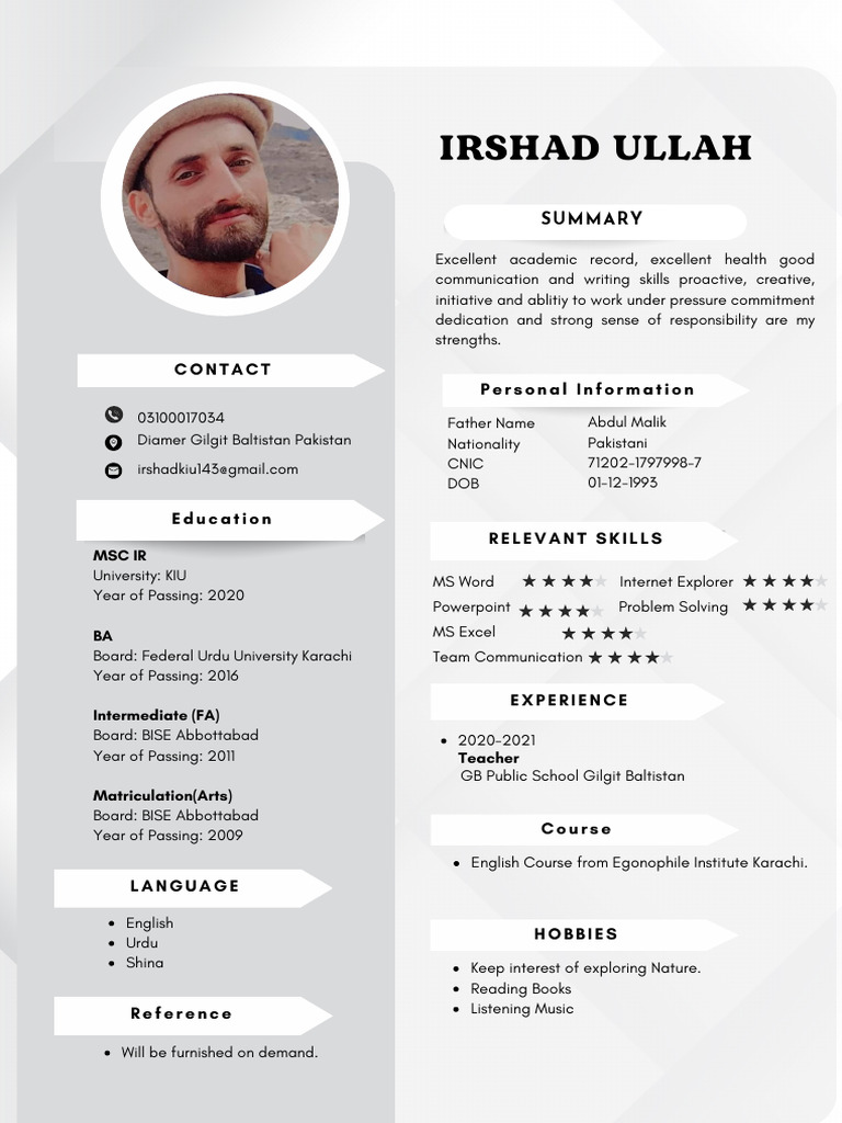 Irshad Ullah's Academic and Skills Summary | PDF