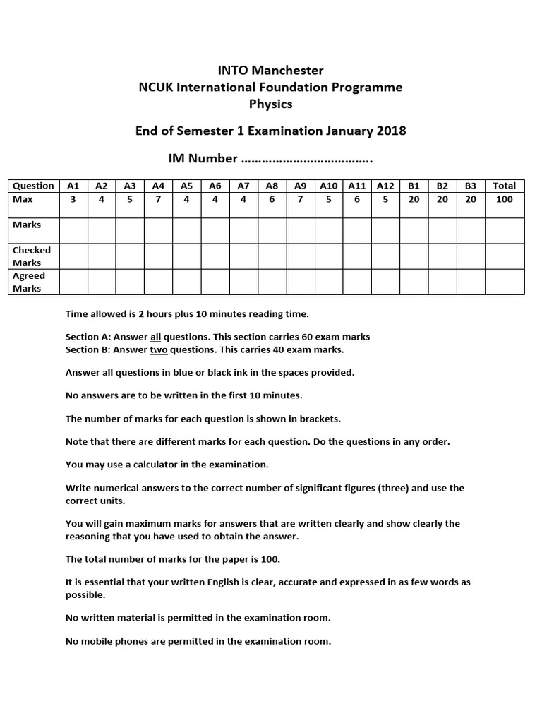 2017 2018 Physics Eos1 Exam Pdf Capacitor Electrical Resistance