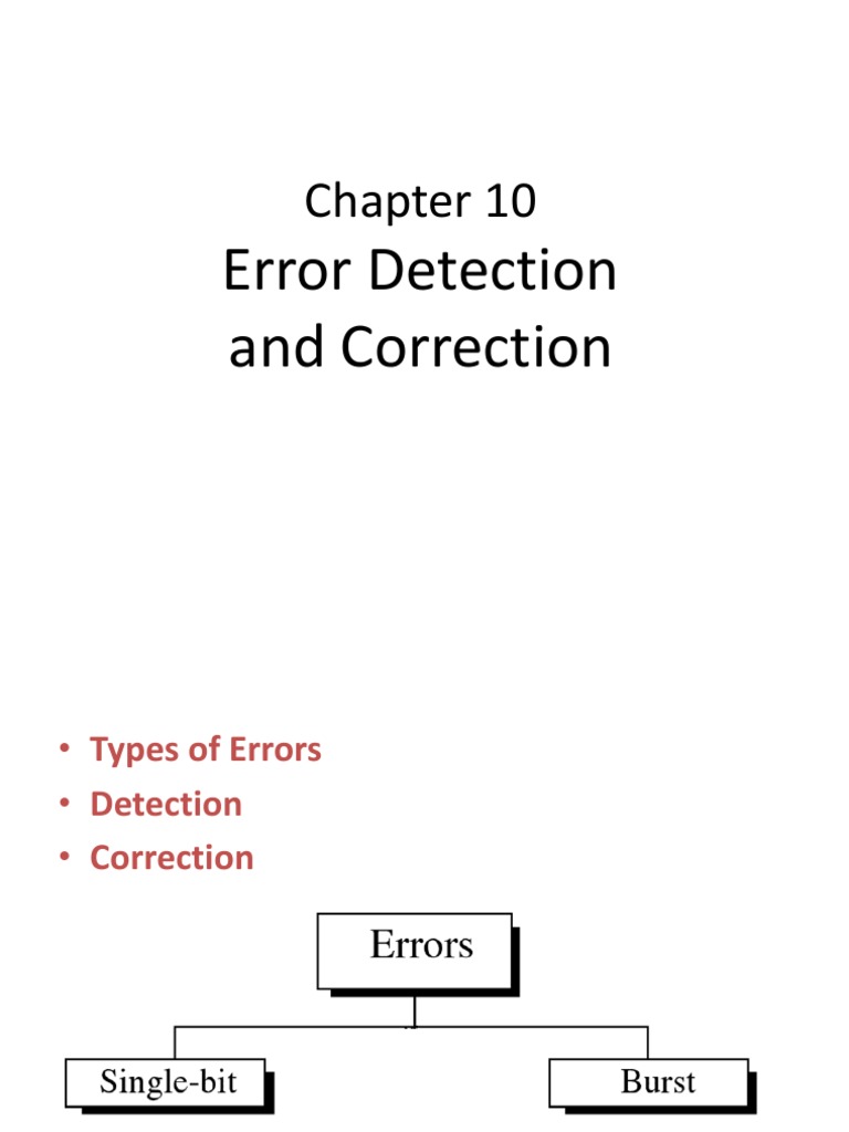 Chapter 10 Error Detection & Correctio | PDF | Error Detection And ...