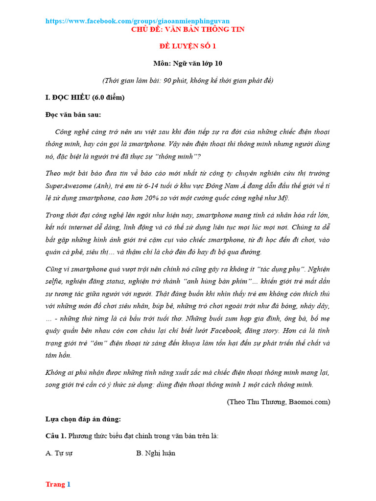 Bo de luyen doc hieu viet van 10 phan van ban thong tin co dap an pdf