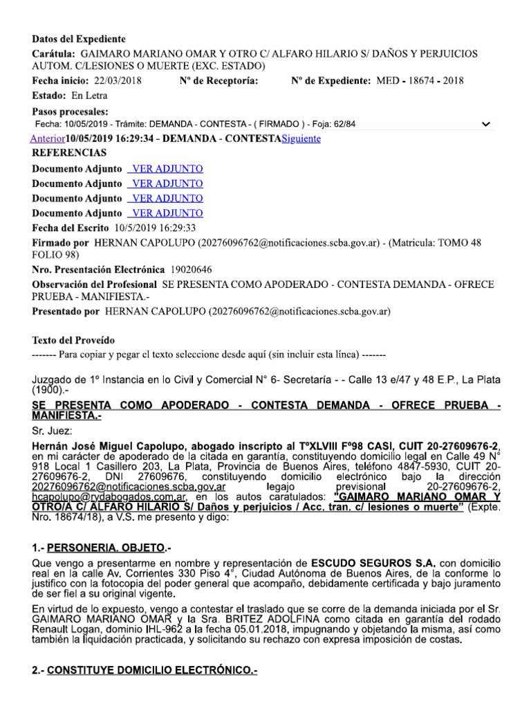 Modelo Contesta Otro | PDF