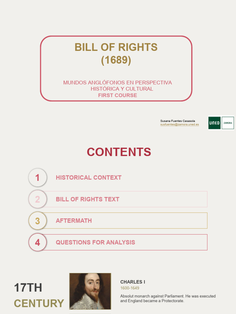 Bill of Rights 1689 Class PDF Parliament Of The United Kingdom