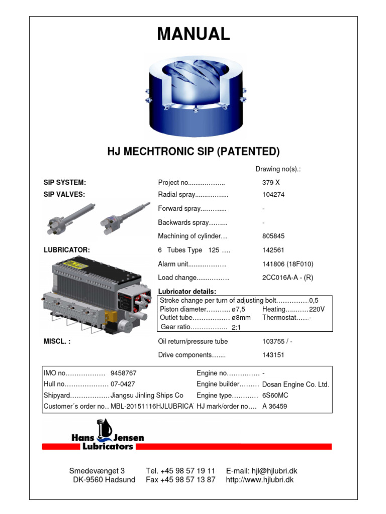 HJ SIP Lubrication System Manual | PDF | Internal Combustion