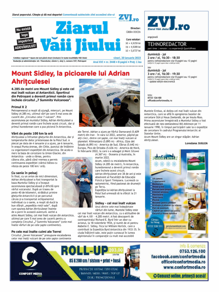 Ziarul Vaii Jiului 20.01.2023 | PDF