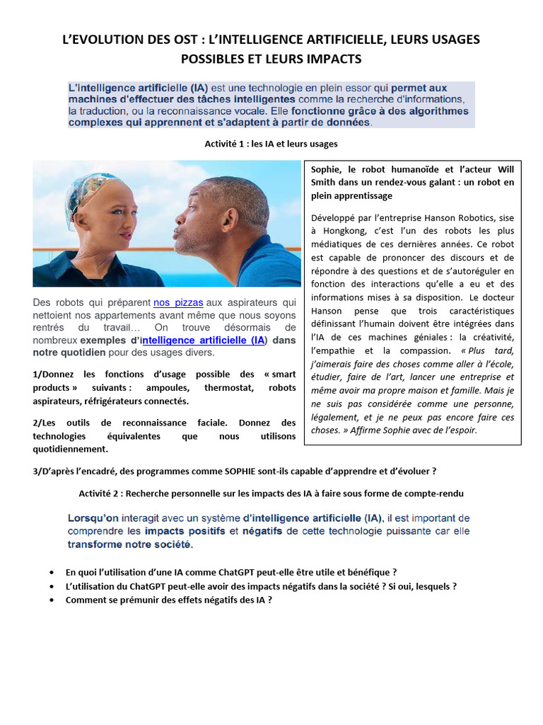 Usages et impacts de l'IA au quotidien | PDF | Intelligence ...