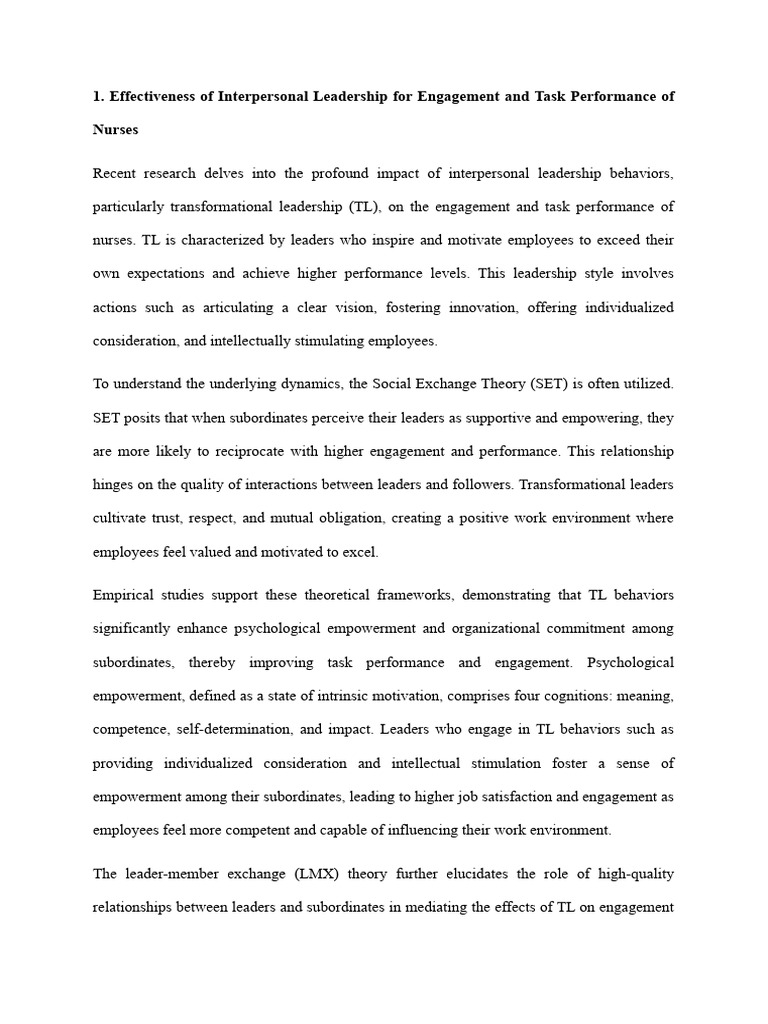Literature Review (Revise) | PDF | Transformational Leadership | Leadership