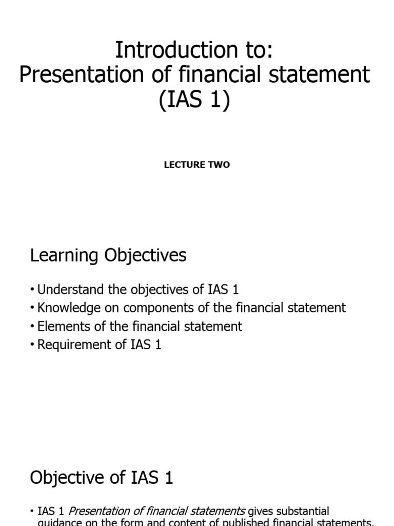 IAS 1 Financial Statement Overview | PDF | International Financial ...