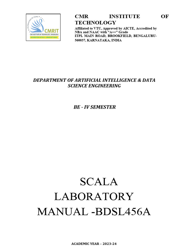 Lab manual ainds scala updated pdf scala programming language