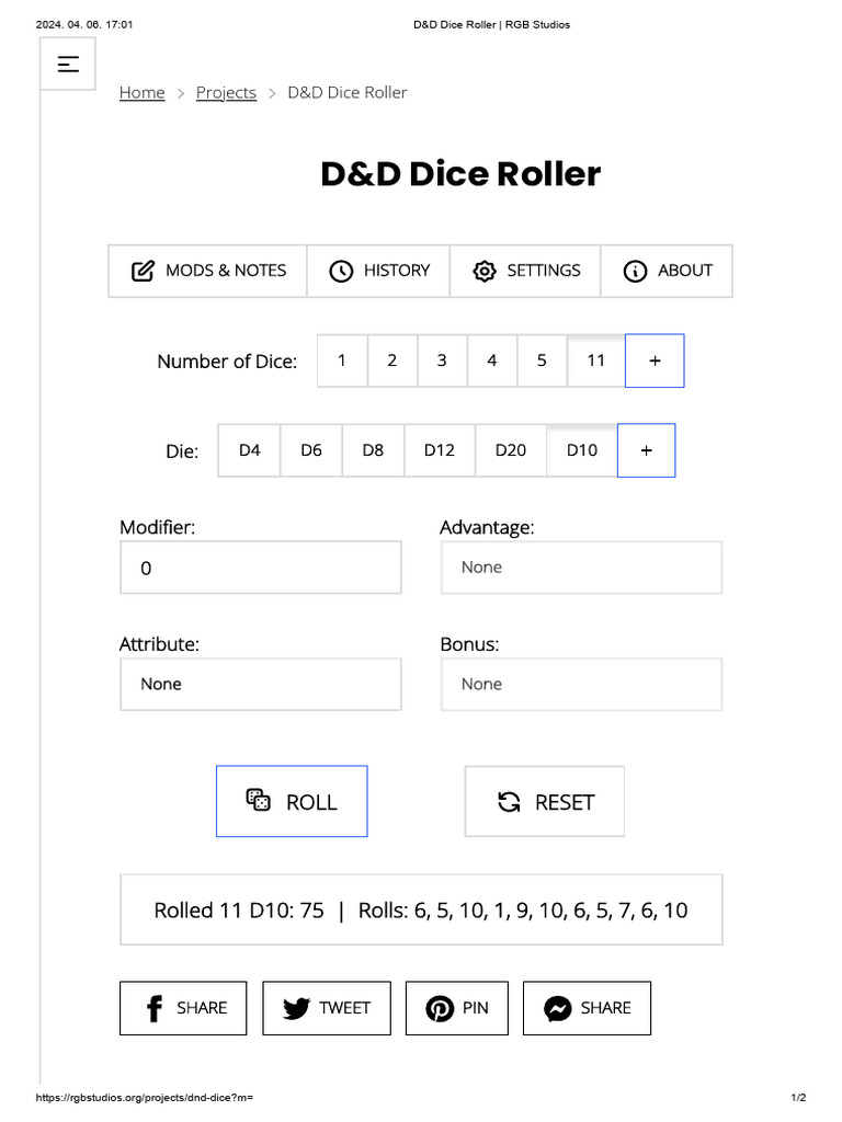 D&D Dice Roller by RGB Studios | PDF