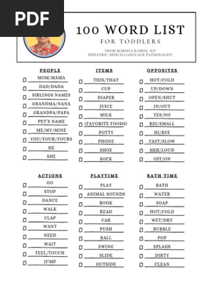 100 word list