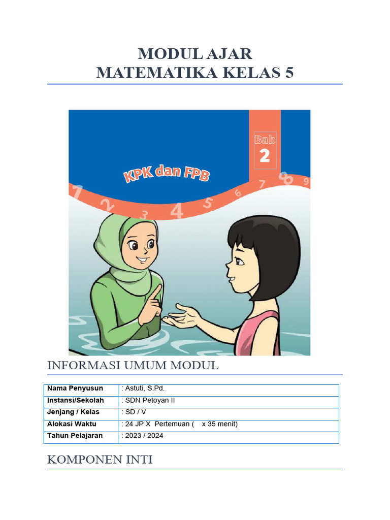 Modul Ajar KPK dan FPB Kelas 5 | PDF | Metode & Bahan Ajar