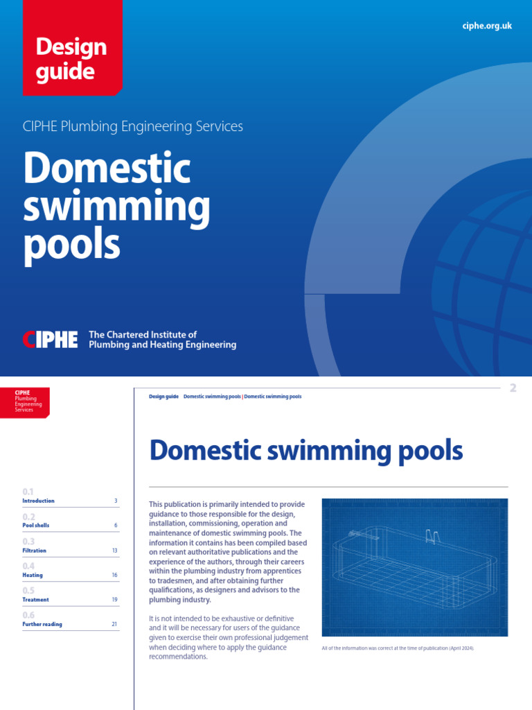 CIPHE Guide to Domestic Swimming Pools | PDF | Swimming Pool | Concrete