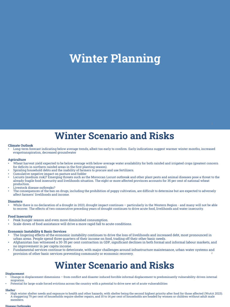 Winter Risks and Challenges in Agriculture | PDF | Agriculture | Food ...