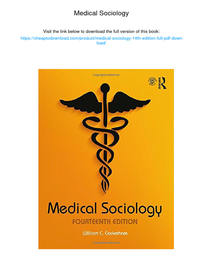 Medical Sociology. ISBN 9781138668324, 978-1138668324 | PDF