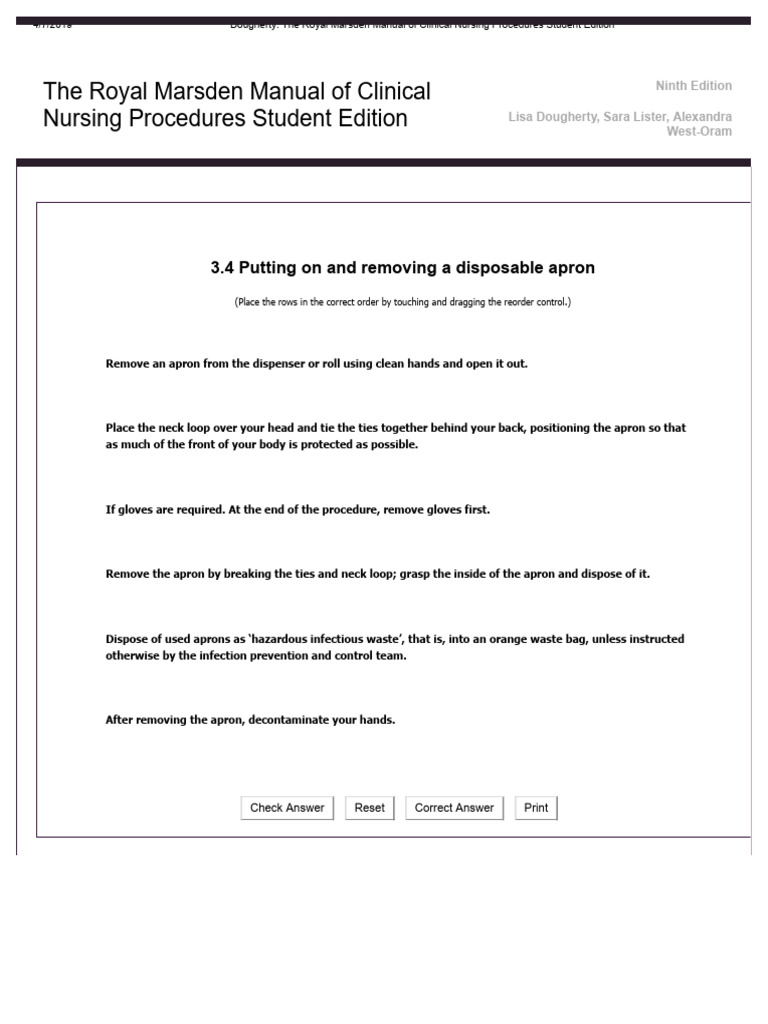 3.4 Putting On and Removing A Disposable Apron | PDF