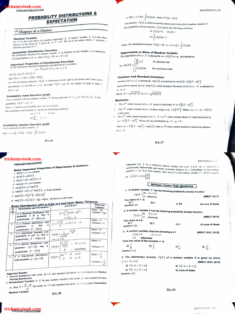 Emailing Maths CHP 2 - Watermark | PDF | Variance | Probability ...