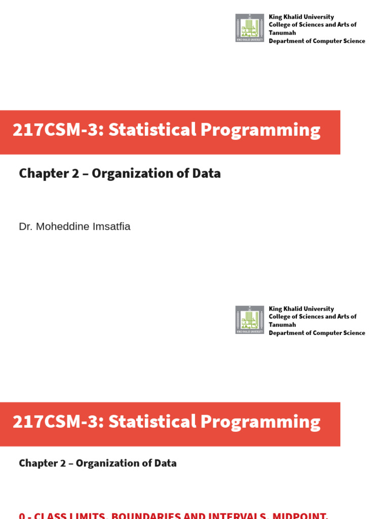 217 - Chapter 2 - Organization of Data | PDF | Histogram | Statistics