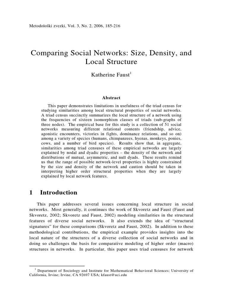 Analyzing Social Networks: Triad Census Limitations | PDF | Social ...