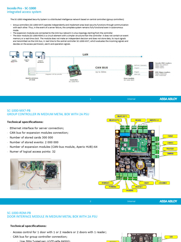 SC-1000 Integrated Security System Overview | PDF