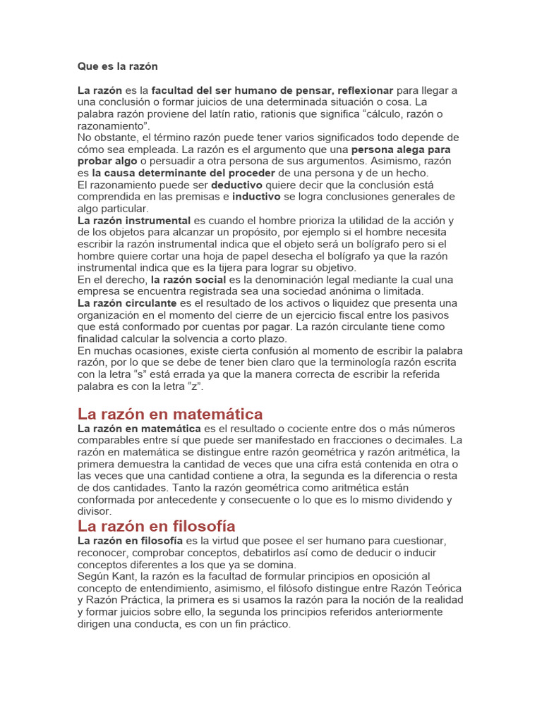 Definición y usos de la razón | PDF | Razón | Proporción