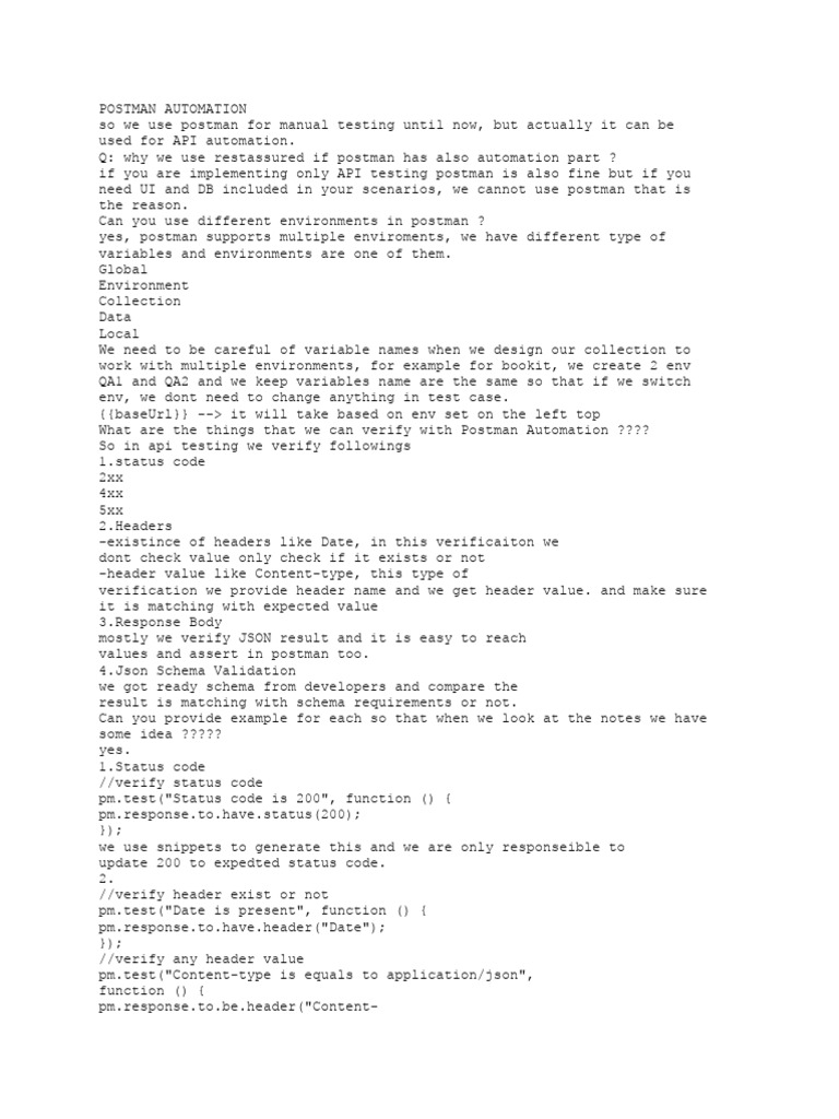 Postman Automation for API Testing | PDF | Json | Formal Verification