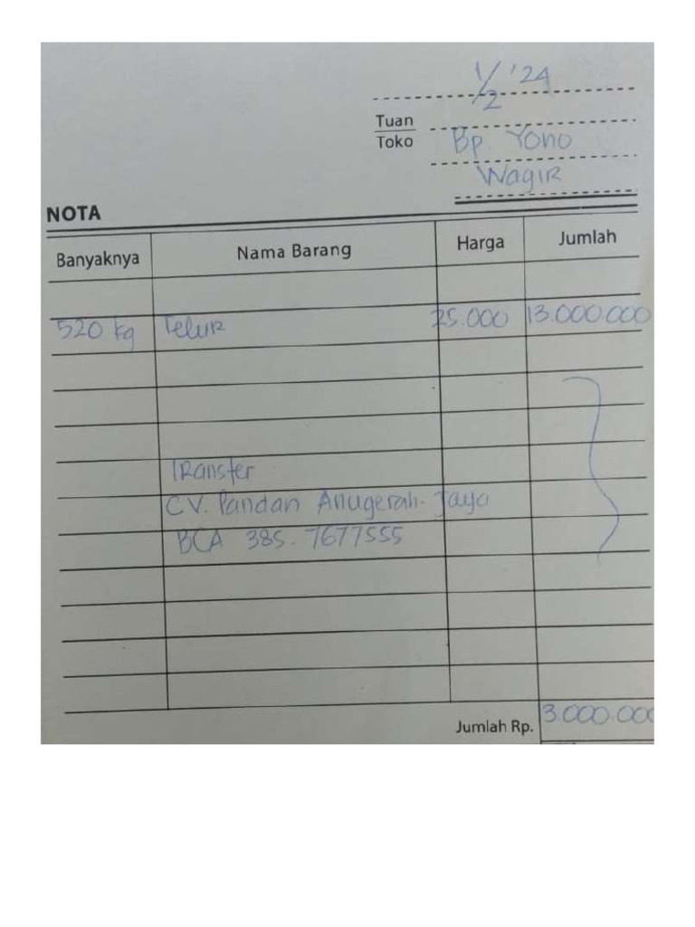 Nota Contoh | PDF