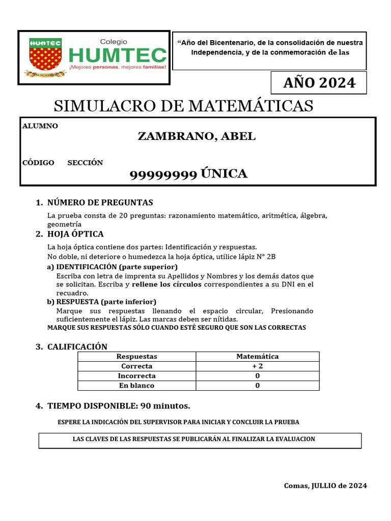 Nivel 1 - 1ero y 2do Secundaria | PDF | Matemáticas