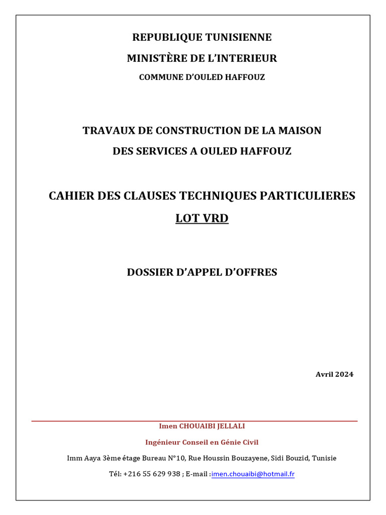 Cahier des Clauses Techniques VRD | PDF | Béton | Ingénierie civile