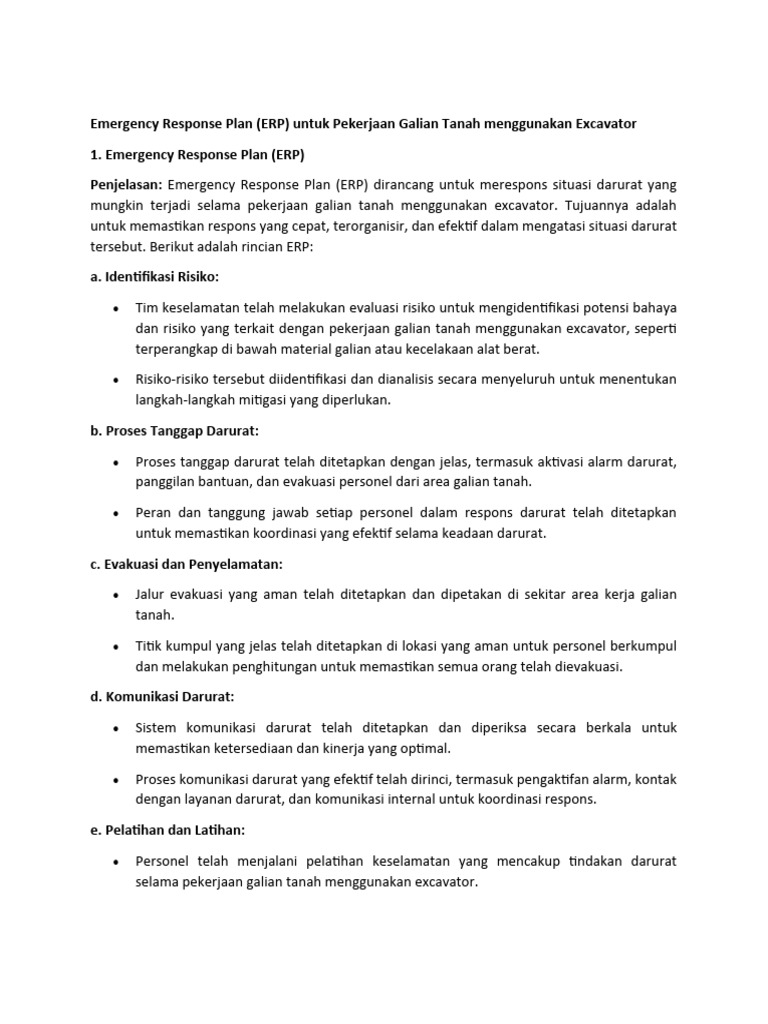 Rencana Tanggap Darurat Galian Tanah | PDF