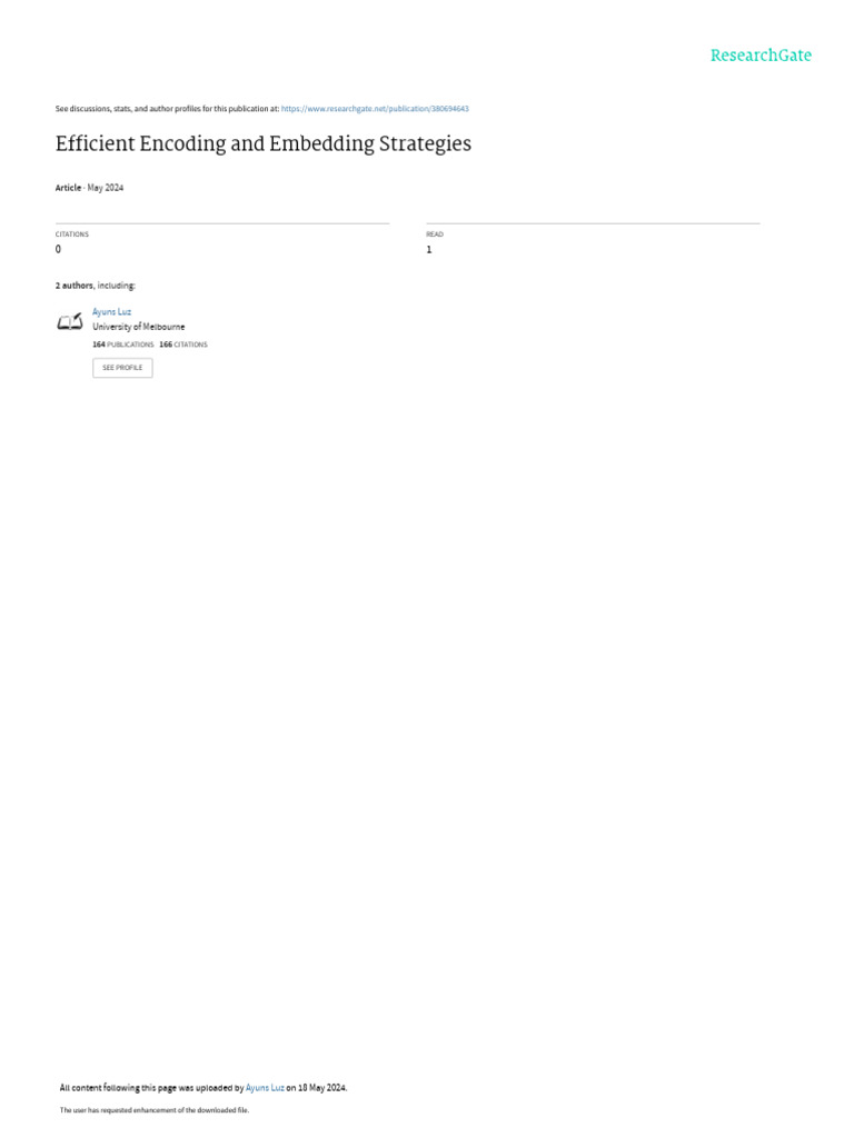 Efficient Encoding and Embedding Strategies | PDF | Data Compression ...