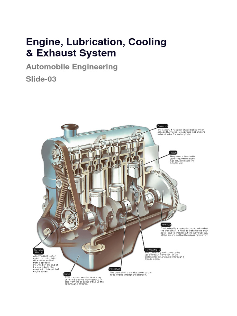 03.engine, Lubrication, Cooling - Exhaust System | PDF