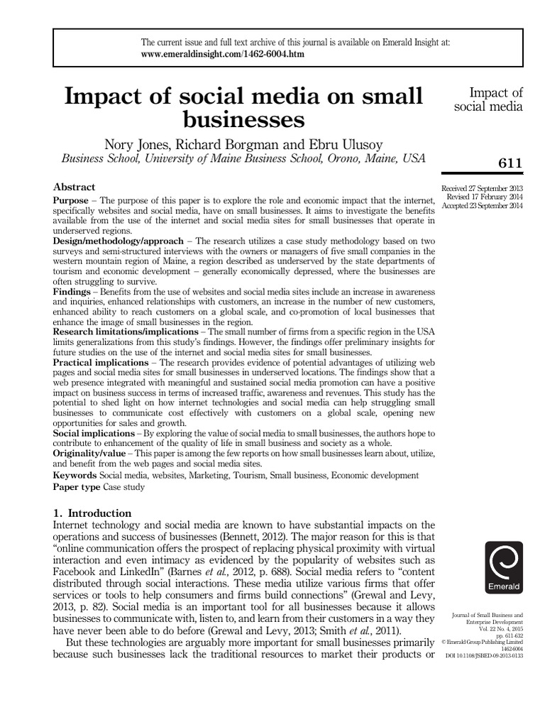 Impact of Social Media On Small Business | PDF | Popular Culture ...