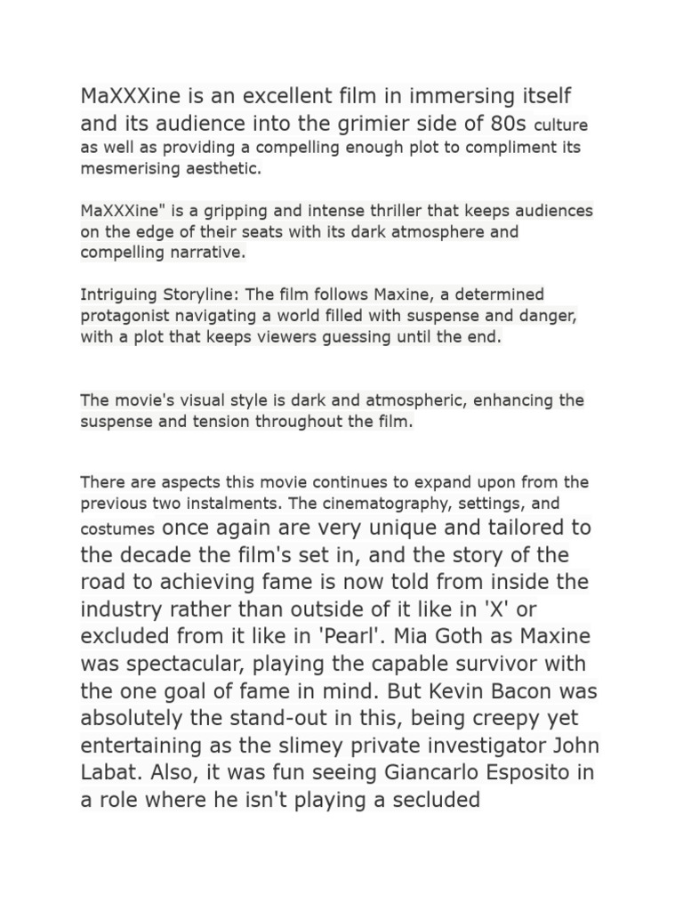 MaXXXine Is An Excellent Film in Immersing Itself and Its Audience Into