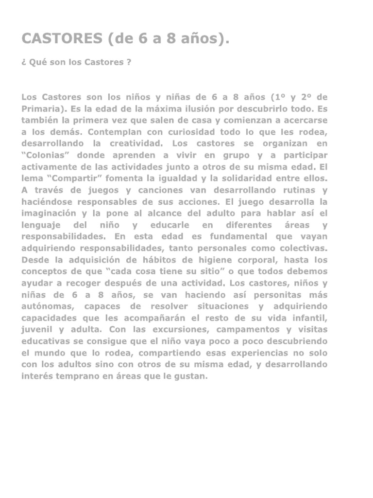 Que Son Los Castores PDF
