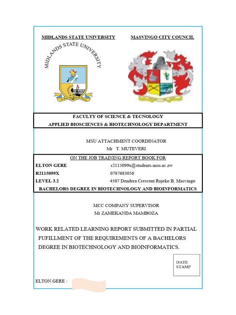 Work Related Learning Report Pdf