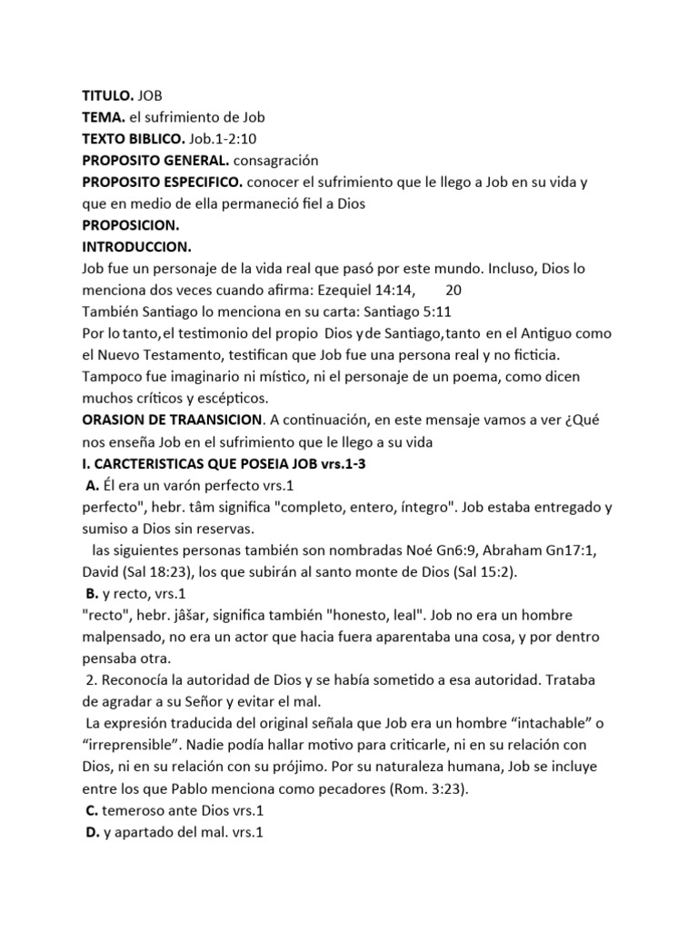 Sufrimiento y Fe en la Historia de Job | PDF | Satán | Dios