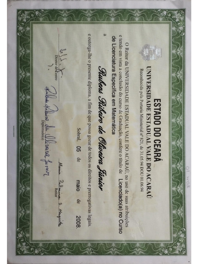 Certificado de Matemática | PDF