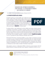 Obligación Del Notario de Remitir El Testimonio Especial y La Inseguridad Que Provoca Su Omisión