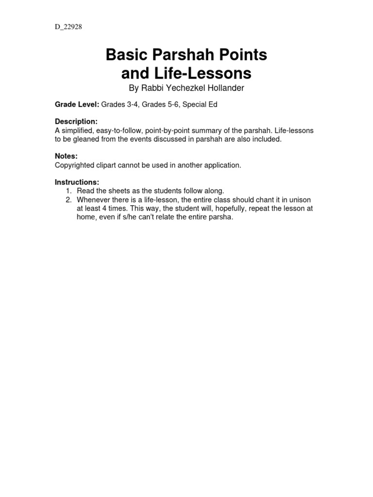 Parsha Points and Life Lessons | PDF | Leah | Rachel