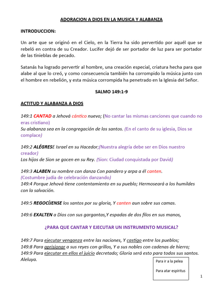 Música y Alabanza en la Adoración a Dios | PDF | David | Saulo