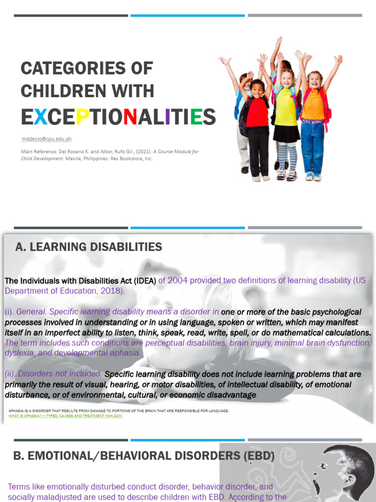 Categories of Children's Exceptionalities | PDF | Autism Spectrum ...