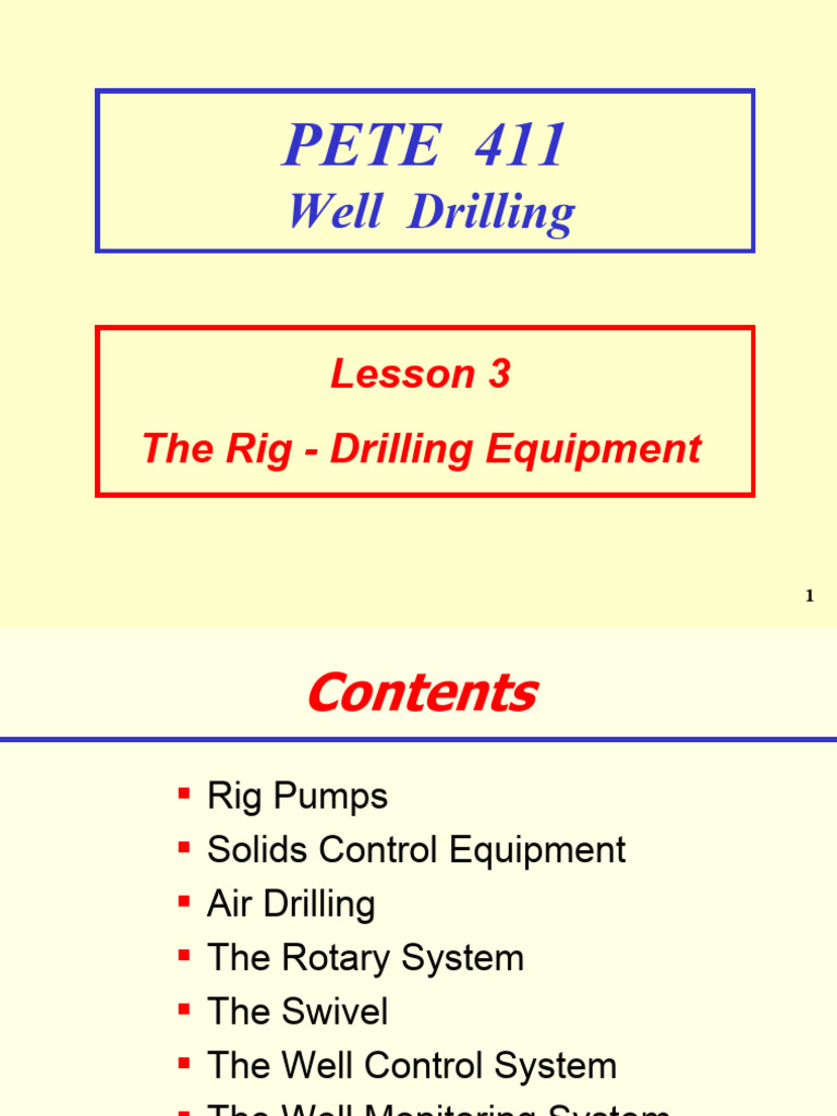 The Rig - Drilling Equipment | PDF | Casing (Borehole) | Pump
