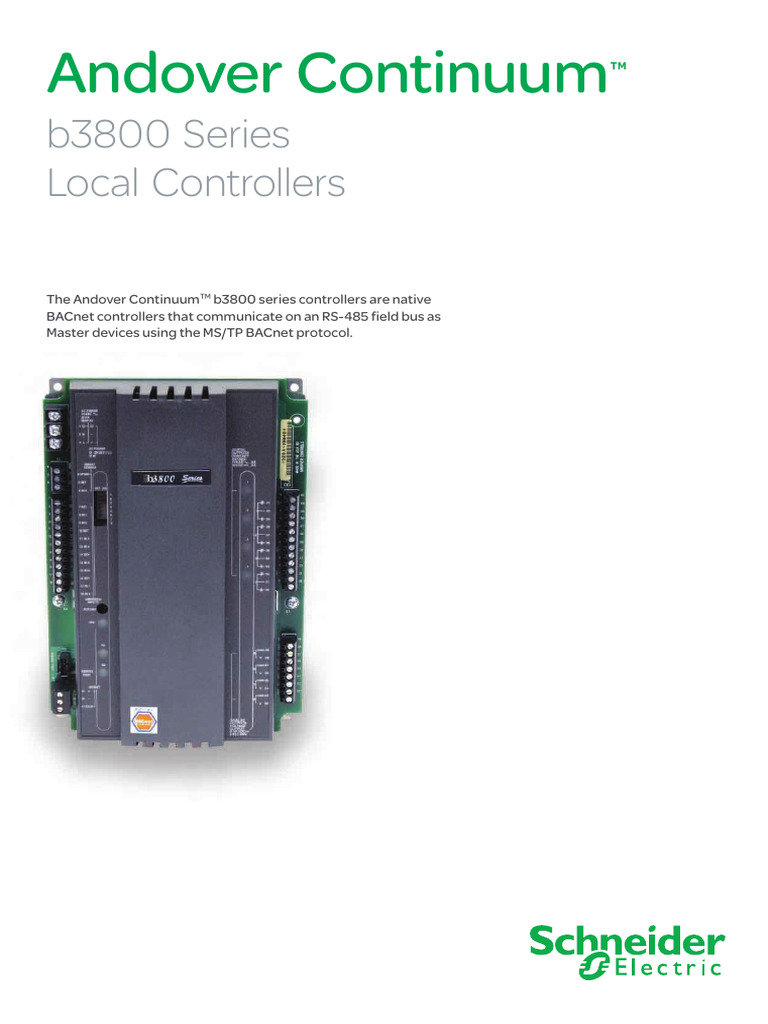 Andover Continuum b3800 BACnet Controllers | PDF | Relay | Microcontroller