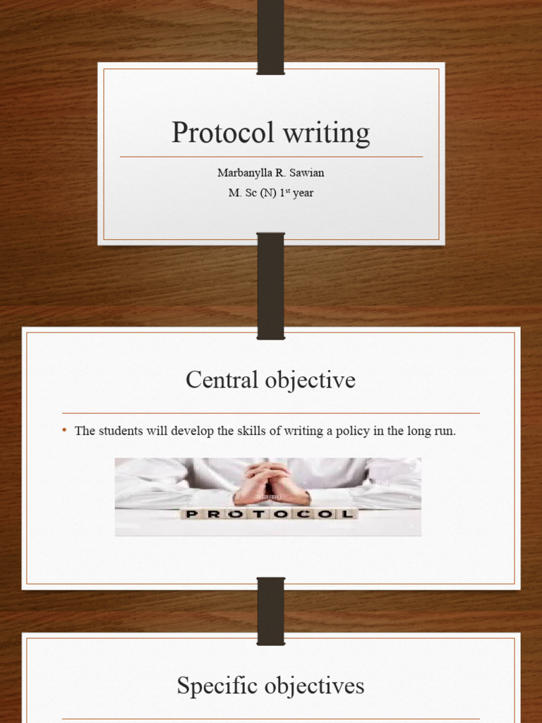 Protocol Writing | PDF | Nursing | Therapy