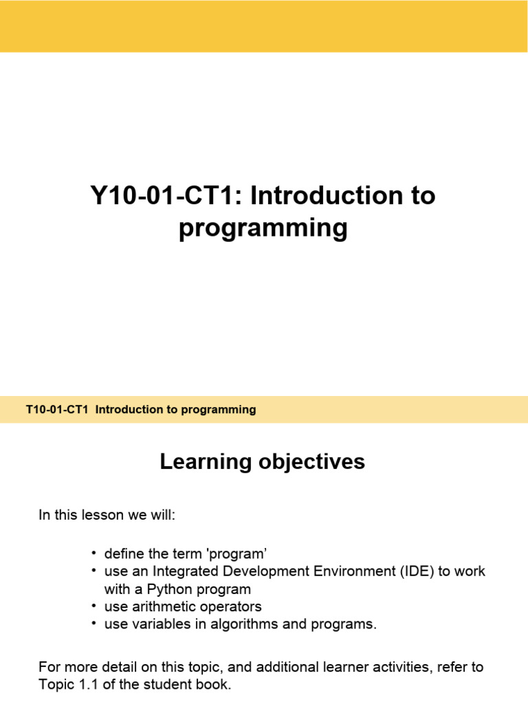 Introduction To Programming | PDF | Computer Programming | Python ...